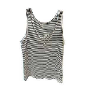 American Eagle Striped Ribbed Tank Top Womens Large Blue White Casual